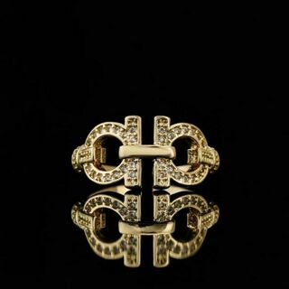 507 ゴールド リング czダイヤモンド Copper ジルコニア 韓国 宝石(リング(指輪))