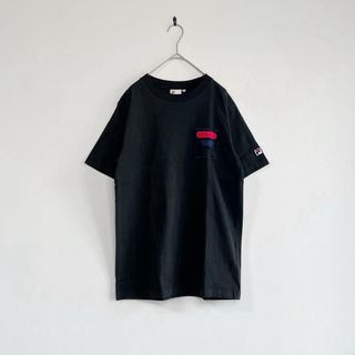 フィラ(FILA)のFILA 刺繍ロゴTシャツ M ブラック 黒 フィラ ワッペン ウィメンズ(Tシャツ/カットソー(半袖/袖なし))