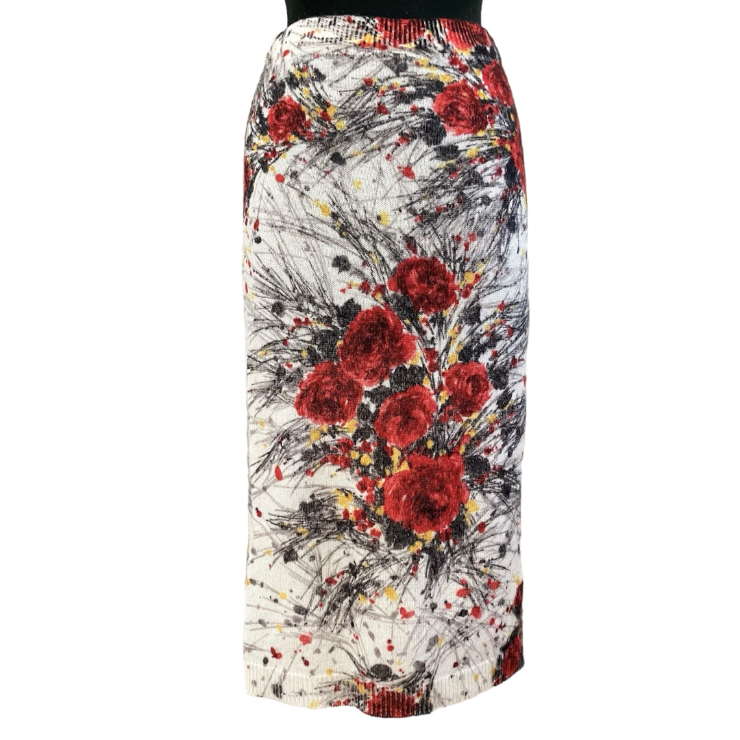 PRADA(プラダ)の状態良品 プラダ ウール ひざ丈スカート 花柄 サイズ36 レディースのスカート(ひざ丈スカート)の商品写真