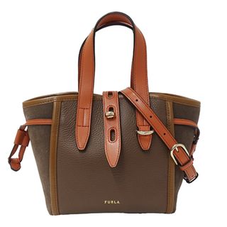 フルラ(Furla)のフルラ Furla バッグ レディース ブランド ハンドバッグ ショルダーバッグ 2way レザー NET ミニ ブラウン オレンジ 小さめ コンパクト かわいい おしゃれ 肩がけ 茶色 【中古】(ハンドバッグ)