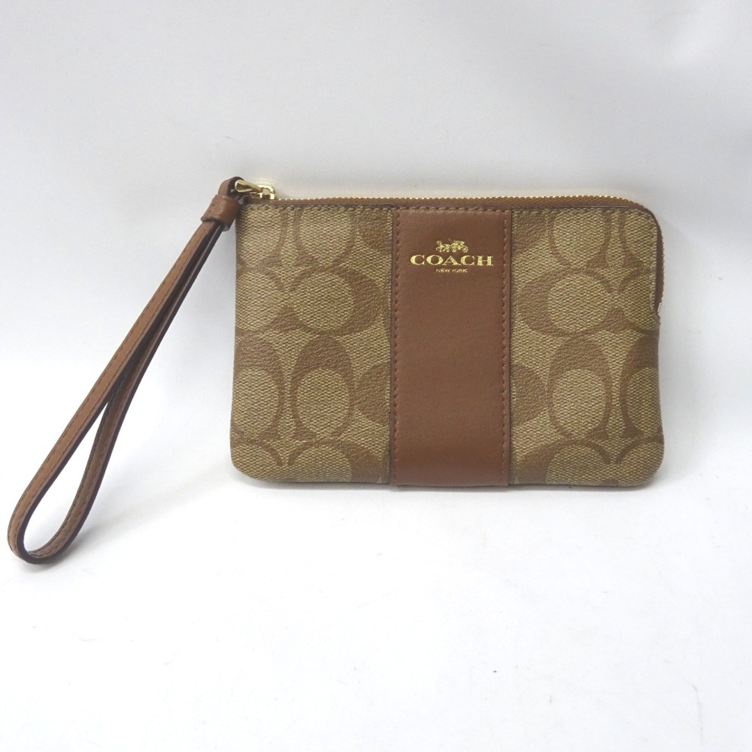 COACH(コーチ)のコーチ ポーチ シグネチャー F58035 ブラウン Ft602041 超美品・中古 レディースのファッション小物(ポーチ)の商品写真