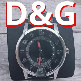 ドルチェ＆ガッバーナ　ブラック　レザー　腕時計 D&G シルバー