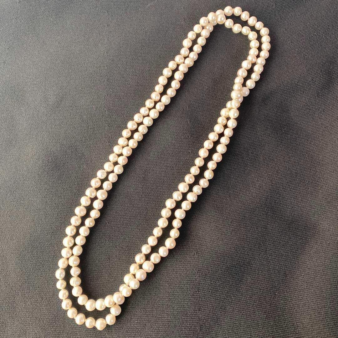 本真珠  ロング　パールネックレス  バロック　6.0-7.0mm  114cm レディースのアクセサリー(ネックレス)の商品写真
