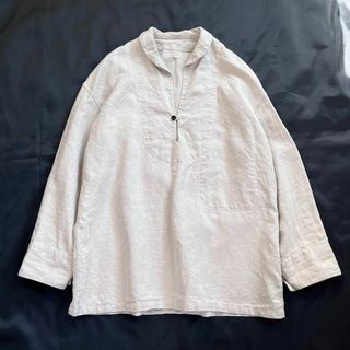 【美品】ウティ/OUTIL リネン プルオーバー スモック シャツ　長袖　ワイド(Tシャツ/カットソー(七分/長袖))