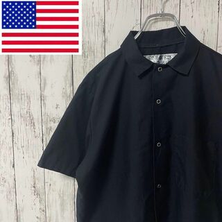 CHEF アメリカ古着 ワークシャツ 半袖シャツ 胸ポケット ブラック メンズ(シャツ)