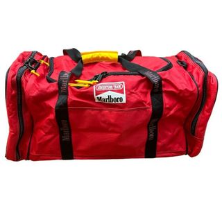 Marlboro マルボロ ボストンバッグ 2WAY ショルダー ハンド 大きめ 旅行 レッド ブラック 中古 W４(ボストンバッグ)