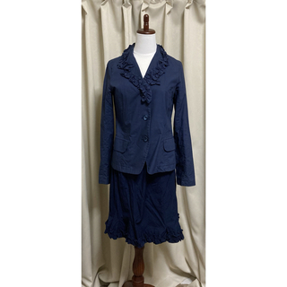 ジェーンマープル(JaneMarple)のジェーンマープル　スーツ　スカート　ジャケット　ネイビー　フリル(セット/コーデ)