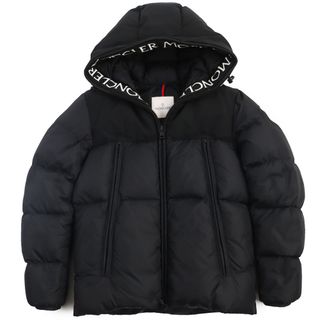 モンクレール(MONCLER)の美品●MONCLER モンクレール 18-19AW MONTCLAR モンクラ ロゴ刺繡 ロゴワッペン付き フーデッドダウンジャケット ブラック 1 正規品 メンズ(ダウンジャケット)