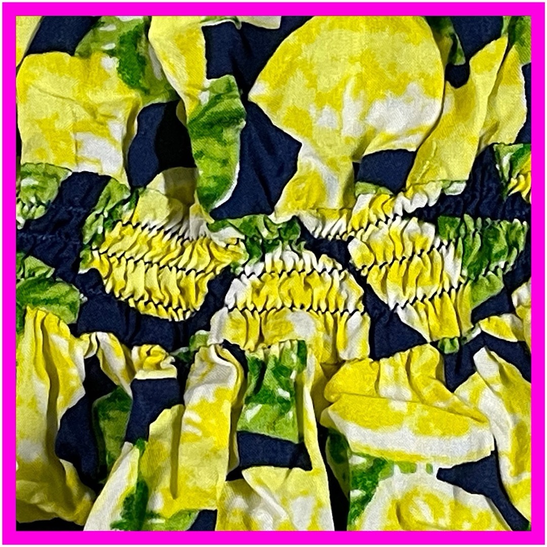 ワンピース　２枚セット　夏　カラフル　可愛い　女の子　80size　花柄　レモン キッズ/ベビー/マタニティのベビー服(~85cm)(ワンピース)の商品写真