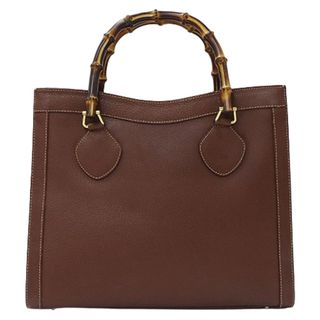 GUCCI グッチ ナイロン×本革 レザー ラージサイズ ハンドバッグ こげ茶 GUCCI グッチ ナイロン×本革 レザー ラージサイズ ハンドバッグ こげ茶
