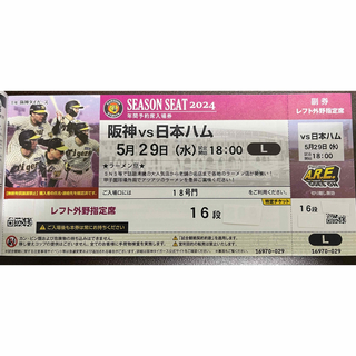 阪神タイガース - 5/29(水)阪神vs日本ハム 甲子園球場 レフトスタンド