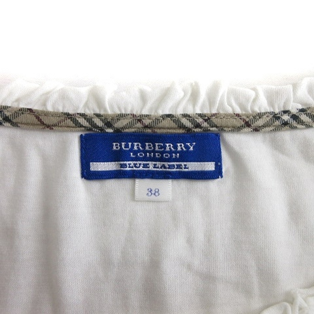 BURBERRY BLUE LABEL(バーバリーブルーレーベル)のバーバリーブルーレーベル カットソー 長袖 レース タイト コットン 白 M位 レディースのトップス(カットソー(長袖/七分))の商品写真