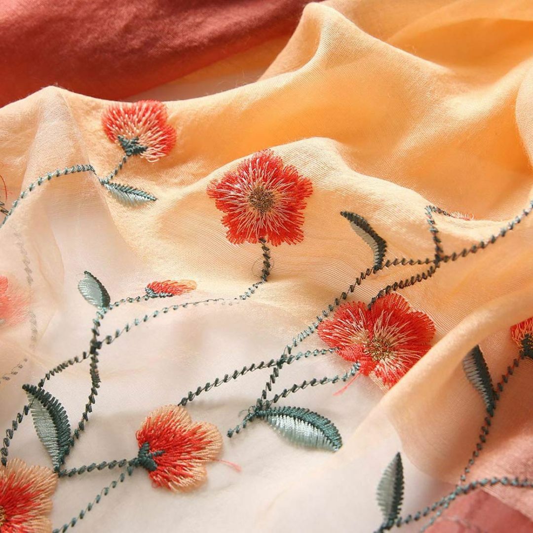 【色: オレンジ】[ANMIDA] アンミダ 超薄手 大判ストール スカーフ マ レディースのファッション小物(その他)の商品写真