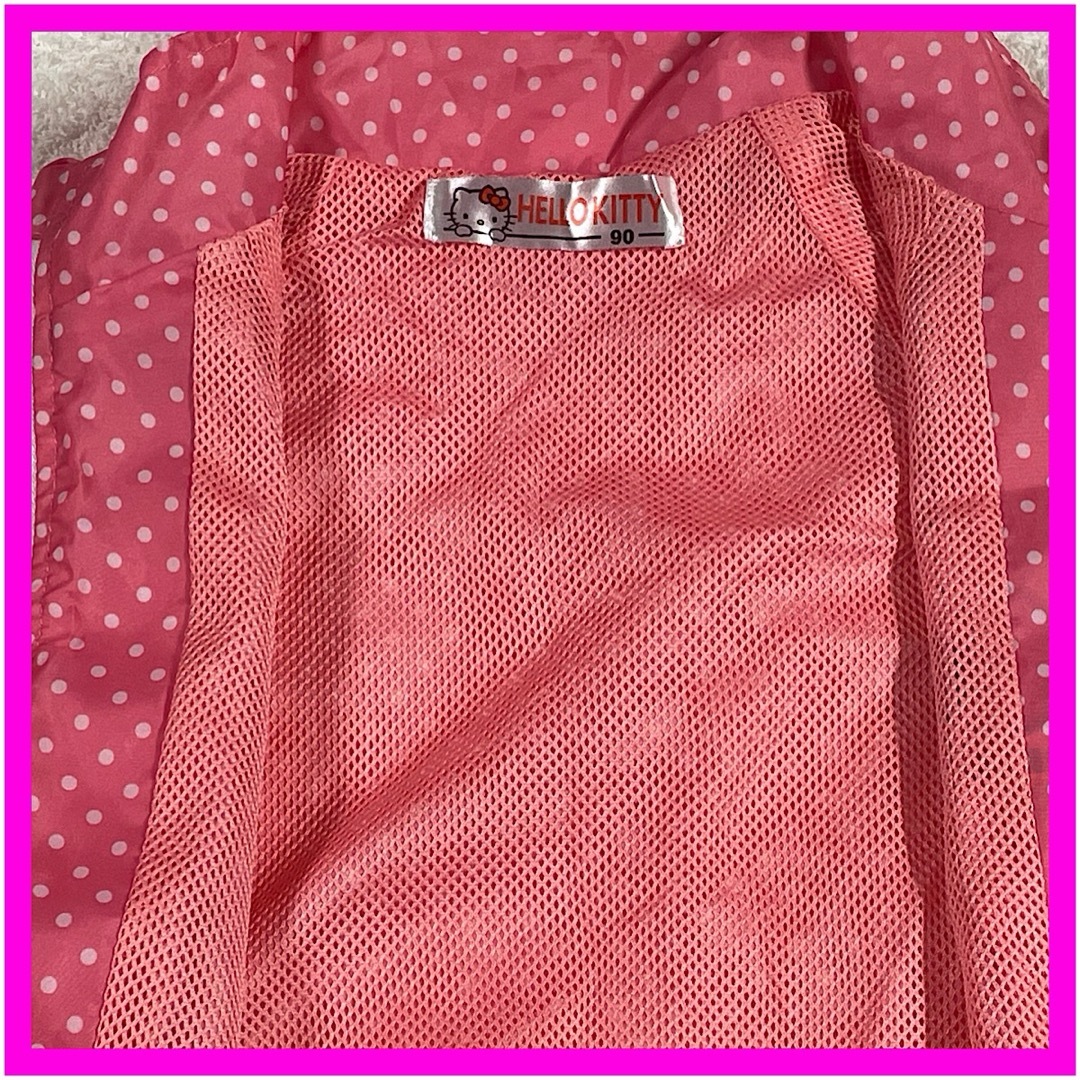 ハローキティ－　薄手　ジャンパー　上着　女の子　90size　ピンク　水玉 キッズ/ベビー/マタニティのキッズ服女の子用(90cm~)(ジャケット/上着)の商品写真
