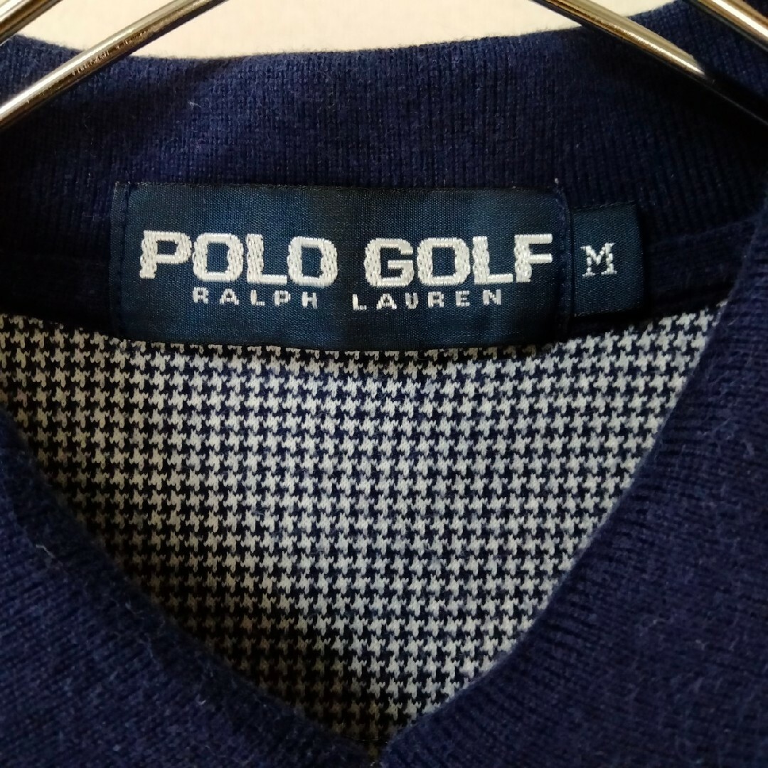 Polo Golf(ポロゴルフ)のポロラルフローレン　ポロゴルフ　千鳥柄　ワンポイントロゴ　ポロシャツ　古着 メンズのトップス(ポロシャツ)の商品写真