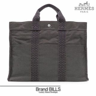 エルメス(Hermes)の未使用品 エルメス エールライン トートMM トートバッグ ビジネスバッグ 100951M ナイロンキャンバス グレー シルバー金具(トートバッグ)