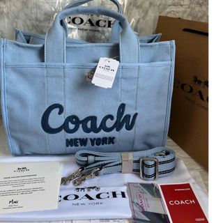 COACH - コーチ　カーゴトートバッグ　大サイズ　ブルー新作