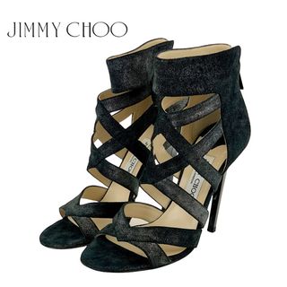 ジミーチュウ(JIMMY CHOO)のジミーチュウ JIMMY CHOO サンダル 靴 シューズ スエード ブラック ラメ(サンダル)