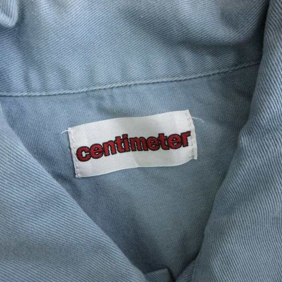other(アザー)のセンチメーター シャツ 半袖 バックプリント コットン ロゴ 青 L ■SM1 メンズのトップス(シャツ)の商品写真