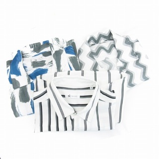 タケオキクチ(TAKEO KIKUCHI)のタケオキクチ 3点セット シャツ 長袖 総柄 白 青 グレー XL ■SM1(シャツ)