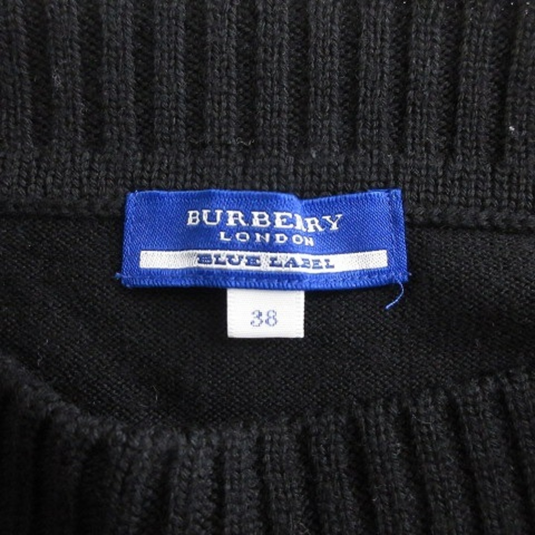 BURBERRY BLUE LABEL(バーバリーブルーレーベル)のバーバリーブルーレーベル ニット セーター 長袖 刺繍 ロゴ ウール 黒 M位 レディースのトップス(ニット/セーター)の商品写真