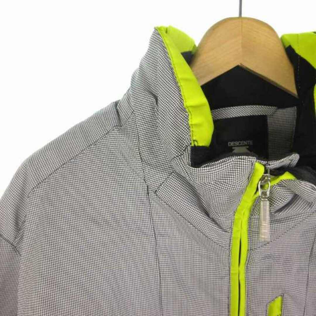 DESCENTE(デサント)のデサント 中綿ジャケット フード収納 千鳥格子 チェック グレー SS ■SM1 メンズのジャケット/アウター(ブルゾン)の商品写真