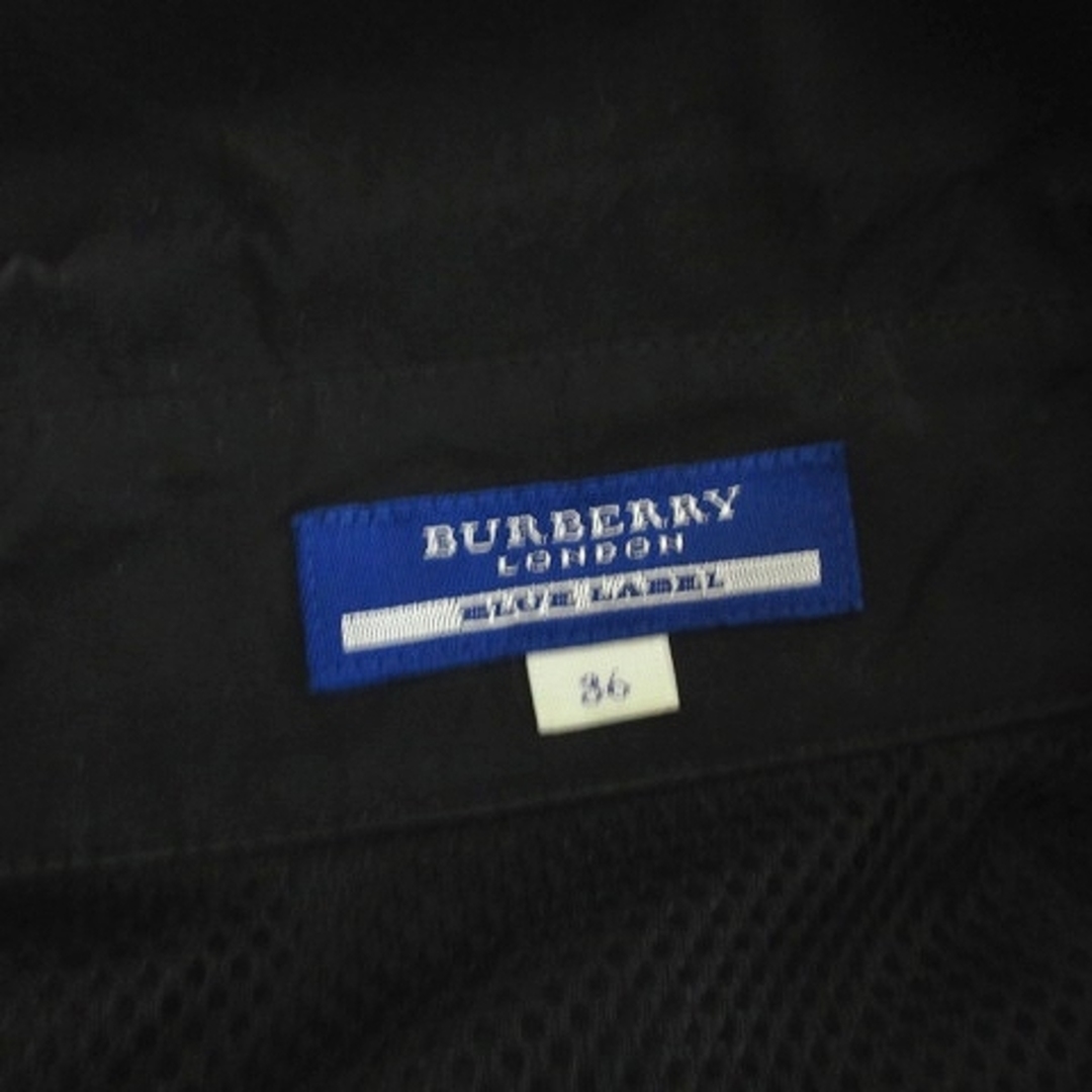 BURBERRY BLUE LABEL(バーバリーブルーレーベル)のバーバリーブルーレーベル シャツワンピース ひざ丈 七分袖 黒 36 ■SM1 レディースのワンピース(ひざ丈ワンピース)の商品写真