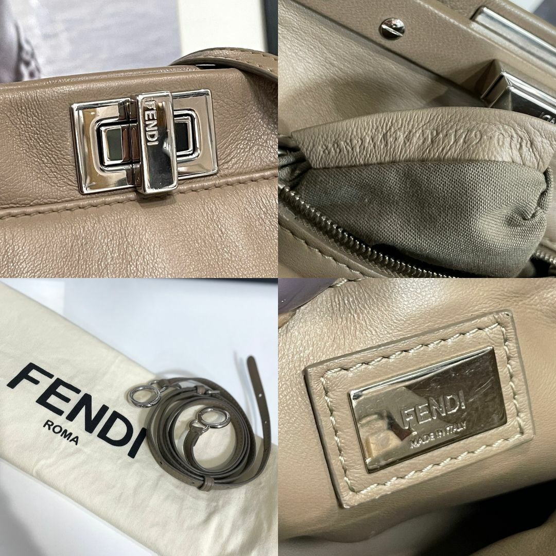 FENDI(フェンディ)の美品 FENDI フェンディ ミニピーカブー 2wayバッグ グレージュ レディースのバッグ(ハンドバッグ)の商品写真