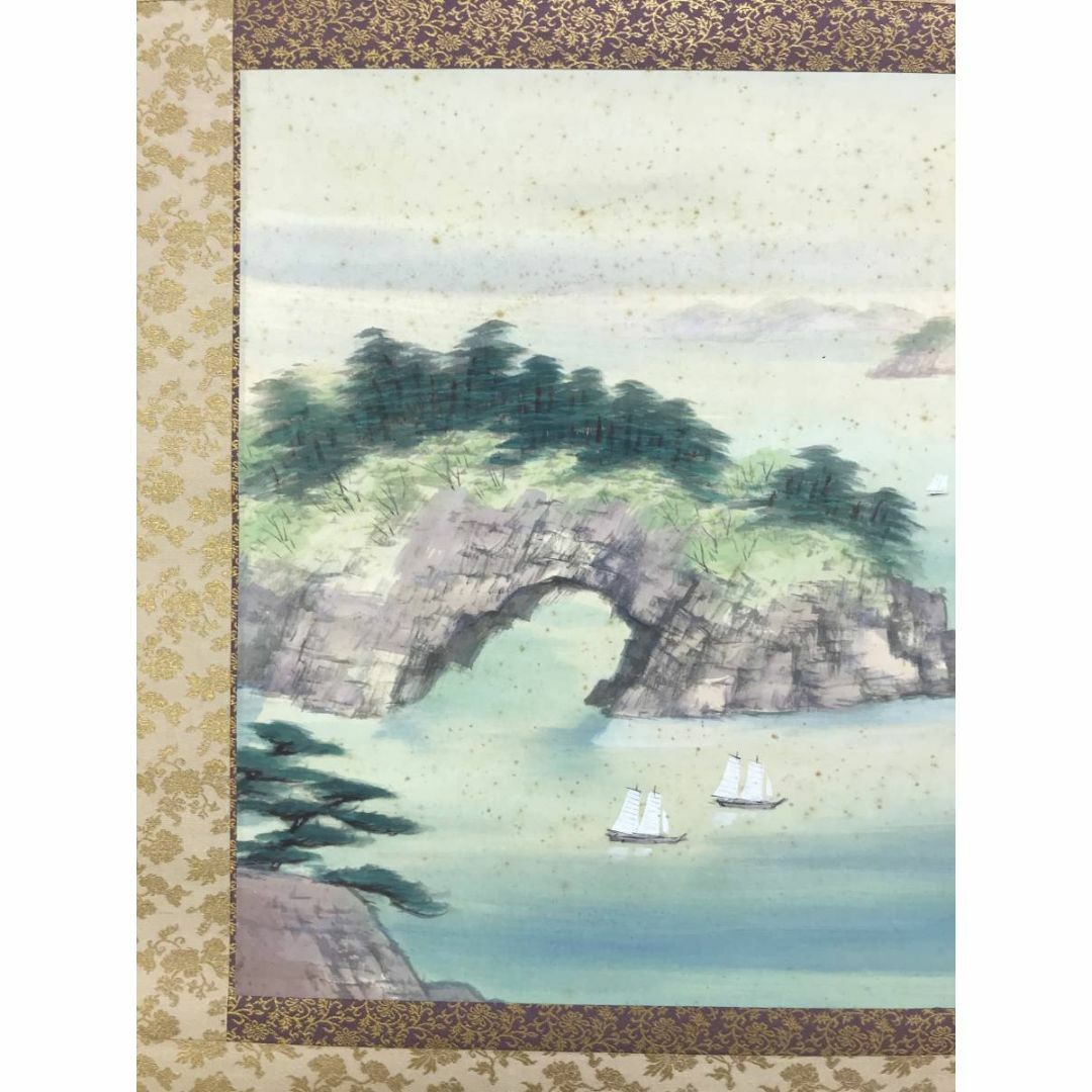 真作/古谷一晁/松島図/山水図/横物/掛軸☆宝船☆AD-875の通販 by 真作/古谷一晁/松島図/山水図/横物/掛軸☆宝船☆AD-875の通販 by