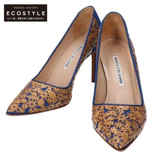 マノロブラニク(MANOLO BLAHNIK)のマノロブラニク 【美品】カットワーク ポインテッドトゥ ヒール 37.5(ハイヒール/パンプス)