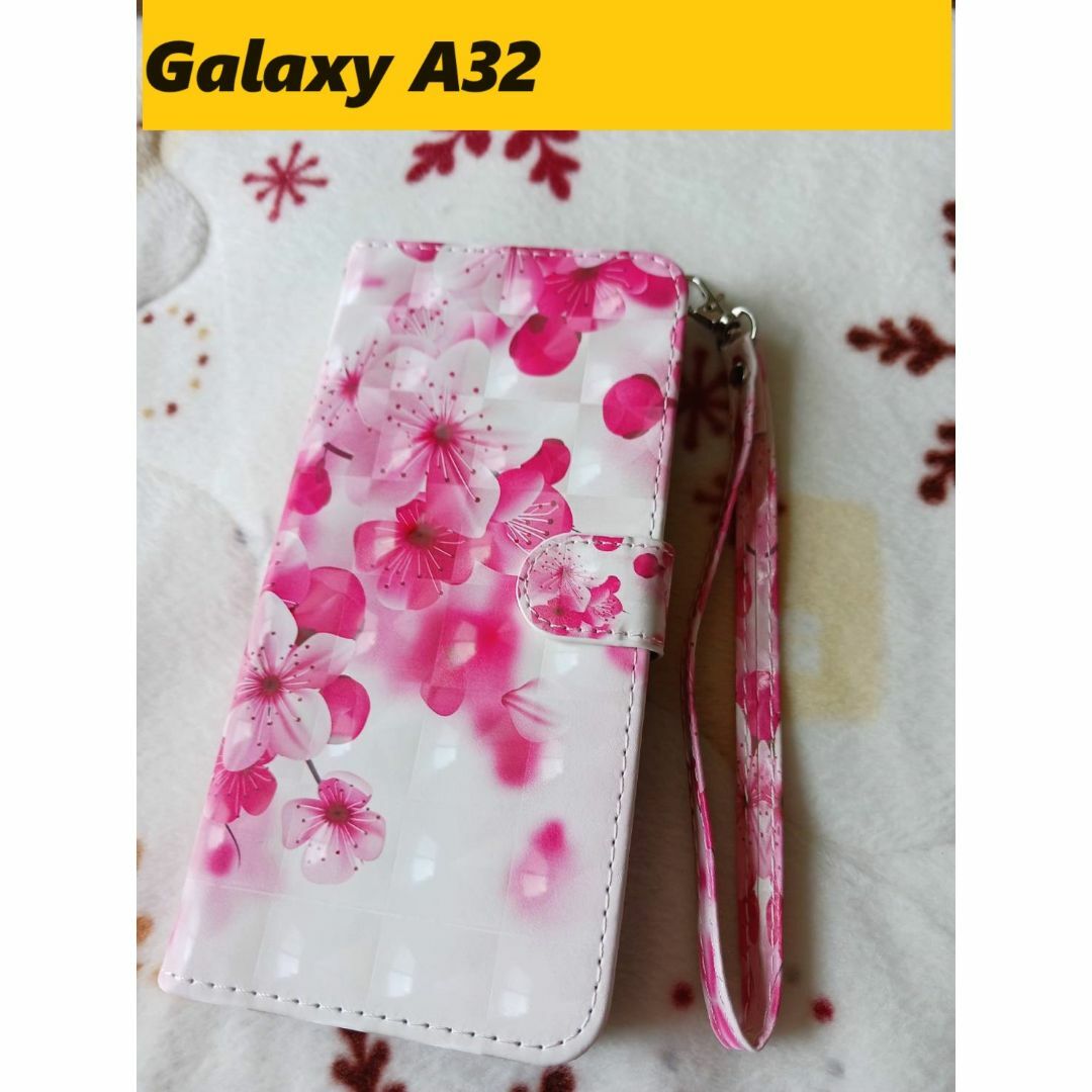 Galaxy(ギャラクシー)のGalaxy A32 5G 手帳型ケース　レザー調　花柄　マグネット スマホ/家電/カメラのスマホアクセサリー(Androidケース)の商品写真