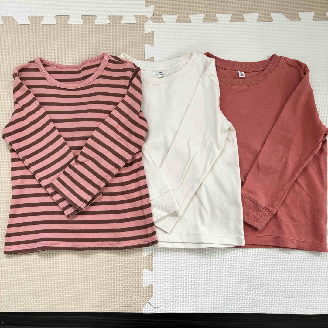 UNIQLO(ユニクロ)のUNIQLO♡ロンT3点セット100.110 キッズ/ベビー/マタニティのキッズ服女の子用(90cm~)(Tシャツ/カットソー)の商品写真