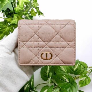 クリスチャンディオール(Christian Dior)のディオール　折り財布　ミニウォレット　マルチカラー　カナージュ　ピンク(財布)