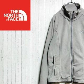 ザノースフェイス(THE NORTH FACE)のノースフェイス　フリースジャケット　刺繍ロゴ　グレー　アウトドア　古着女子　M(その他)