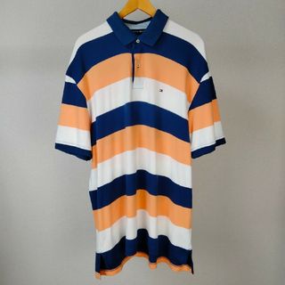 トミーヒルフィガー(TOMMY HILFIGER)のトミーヒルフィガー　ボーダー　ポロシャツ　半袖　tシャツ  古着　シンプル(ポロシャツ)