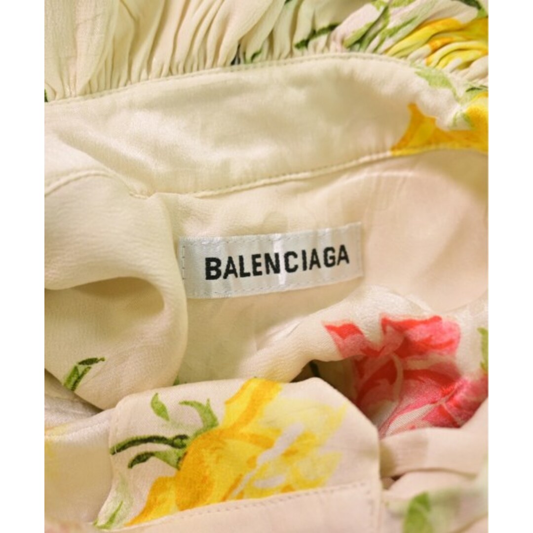 Balenciaga(バレンシアガ)のBALENCIAGA ワンピース 38(S位) アイボリーxピンクx黄(花柄) 【古着】【中古】 レディースのワンピース(ひざ丈ワンピース)の商品写真