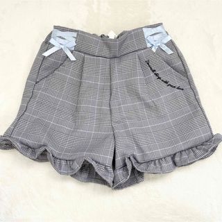 【新品未使用】グレー　チェック　ショートパンツ　120(パンツ/スパッツ)