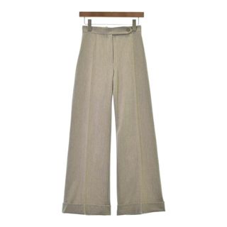 Max Mara - Max Mara スラックス 42(M位) ベージュx白(ストライプ) 【古着】【中古】