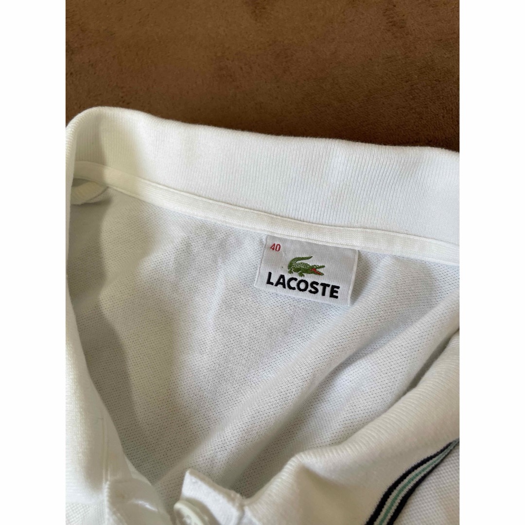 LACOSTE(ラコステ)のLACOSTE ラコステ ポロシャツ ホワイト サイズ40 レディースのトップス(ポロシャツ)の商品写真