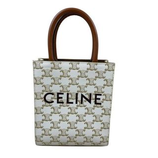 セリーヌ(celine)のセリーヌ(CELINE) 194372BZK ミニ バーティカルカバ トリオンフ 2WAYハンドバッグ ショルダーバッグ レディース (カラー：アイボリー×ブラウン系) 【ABランク】【中古】(ショルダーバッグ)