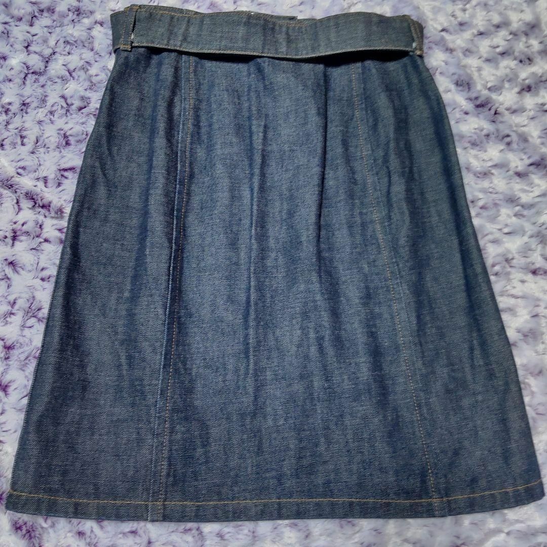 BURBERRY BLUE LABEL(バーバリーブルーレーベル)のバーバリーロンドン ブルーレーベル デニム スカート36 ノバチェック レディースのスカート(ひざ丈スカート)の商品写真