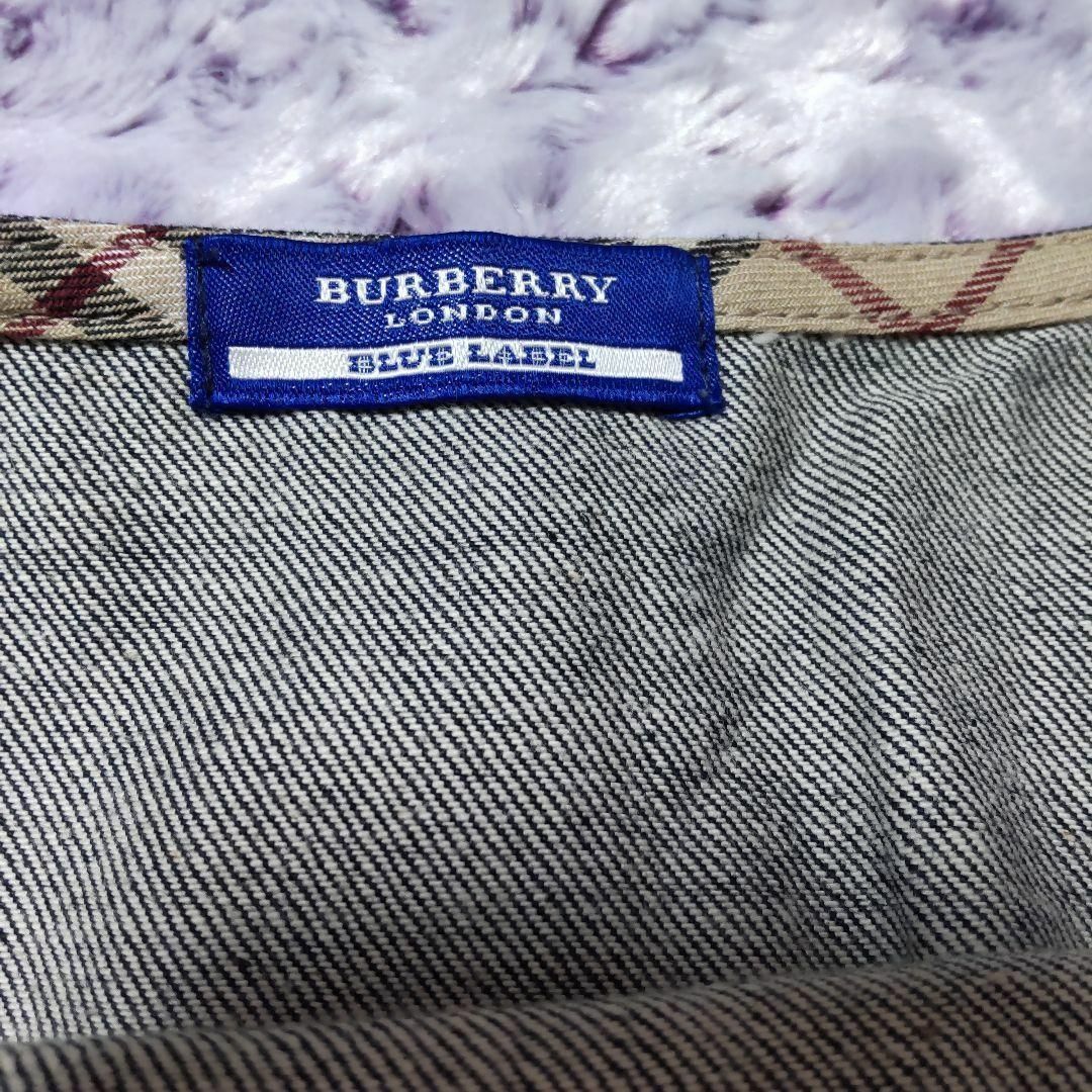 BURBERRY BLUE LABEL(バーバリーブルーレーベル)のバーバリーロンドン ブルーレーベル デニム スカート36 ノバチェック レディースのスカート(ひざ丈スカート)の商品写真