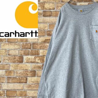 カーハート(carhartt)のカーハート　カットソー　ロンT ビッグシルエット　グレー　ゆるだぼ　胸ポケット(Tシャツ/カットソー(七分/長袖))