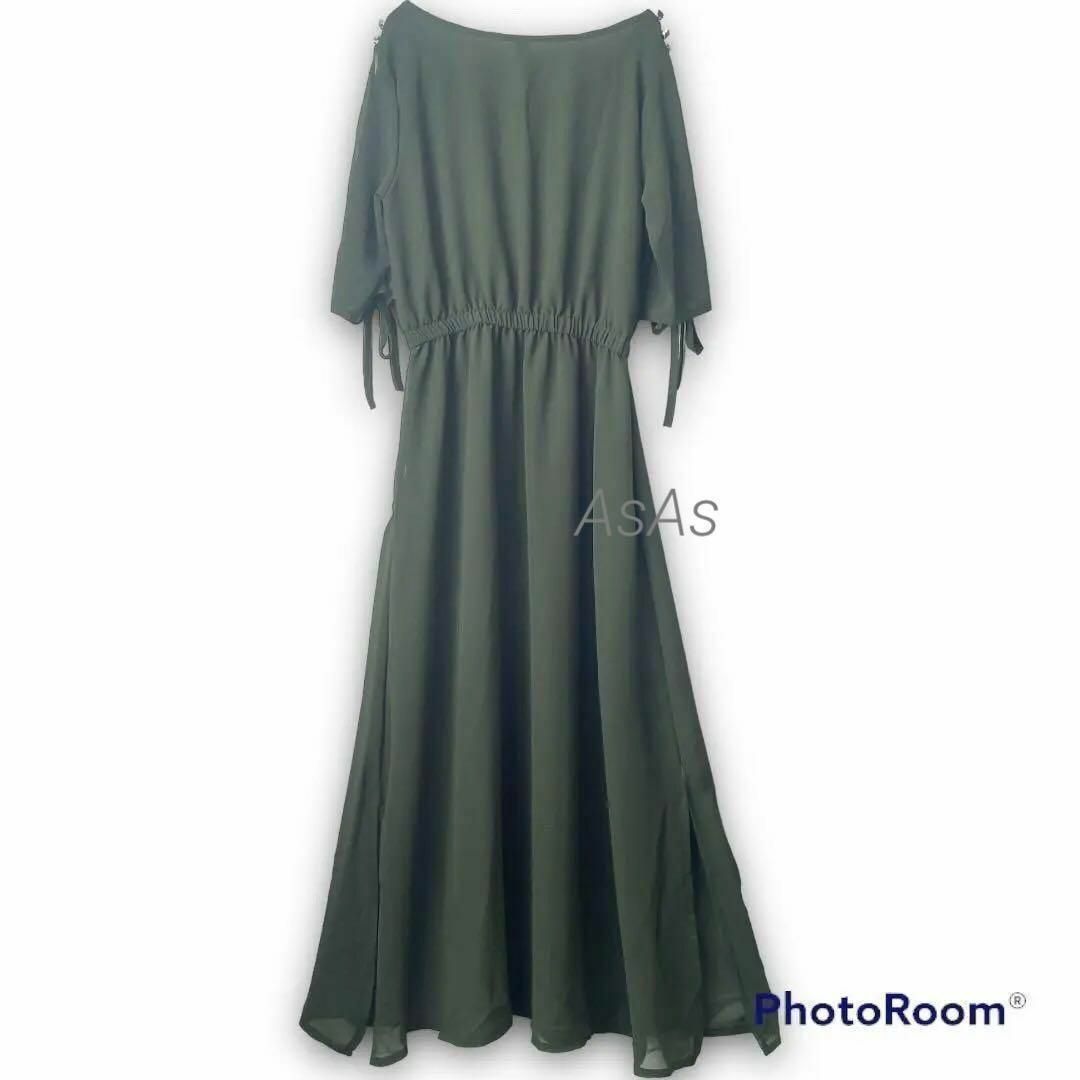 2 ワンピース ドレスロング結婚式お呼ばれ パーティー人気 大きいサイズ3XL緑 レディースのフォーマル/ドレス(その他ドレス)の商品写真
