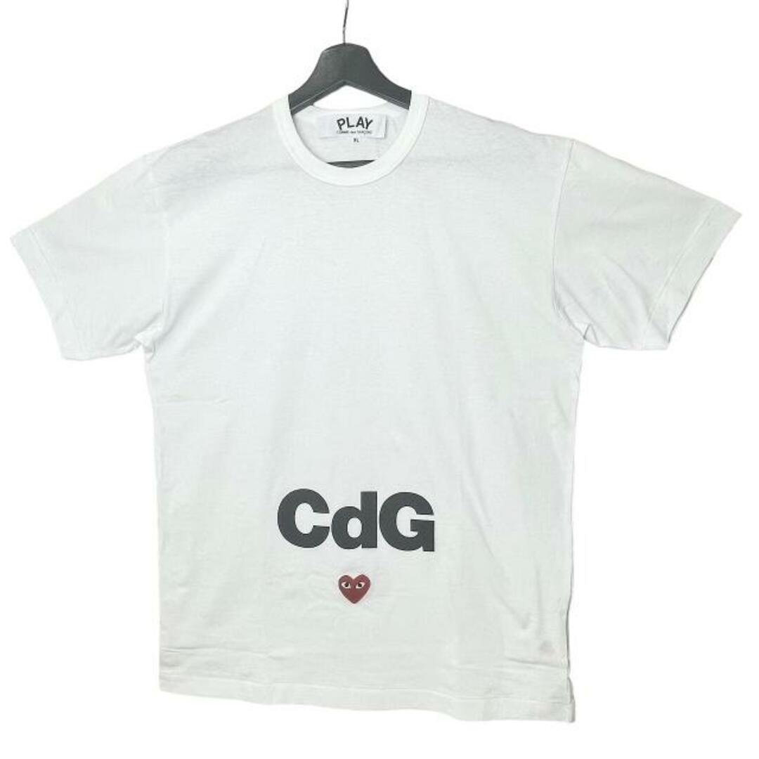 COMME des GARCONS(コムデギャルソン)のコムデギャルソン プレイ(COMME des GARCONS PLAY)  AE-T102 CdG ロゴ ハート 半袖 T-Shirt Tシャツ メンズ (カラー：ホワイト)【Sランク】【中古】 メンズのトップス(Tシャツ/カットソー(半袖/袖なし))の商品写真