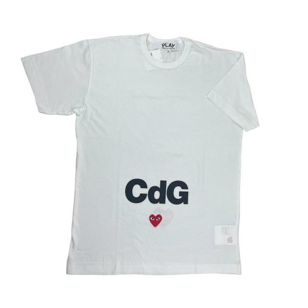 COMME des GARCONS(コムデギャルソン)のコムデギャルソン プレイ(COMME des GARCONS PLAY)  AE-T102 CdG ロゴ ハート 半袖 T-Shirt Tシャツ メンズ (カラー：ホワイト)【Sランク】【中古】 メンズのトップス(Tシャツ/カットソー(半袖/袖なし))の商品写真