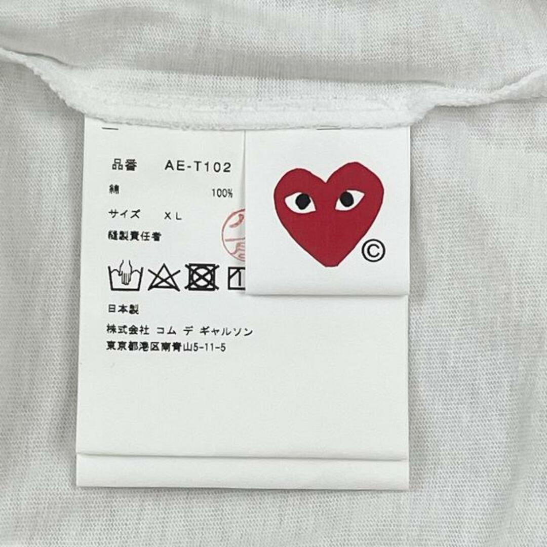 COMME des GARCONS(コムデギャルソン)のコムデギャルソン プレイ(COMME des GARCONS PLAY)  AE-T102 CdG ロゴ ハート 半袖 T-Shirt Tシャツ メンズ (カラー：ホワイト)【Sランク】【中古】 メンズのトップス(Tシャツ/カットソー(半袖/袖なし))の商品写真