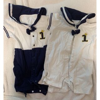 シーイン(SHEIN)のセーラー服　ロンパース　セーラーカラー　前開き　80 90 兄弟　双子(ロンパース)