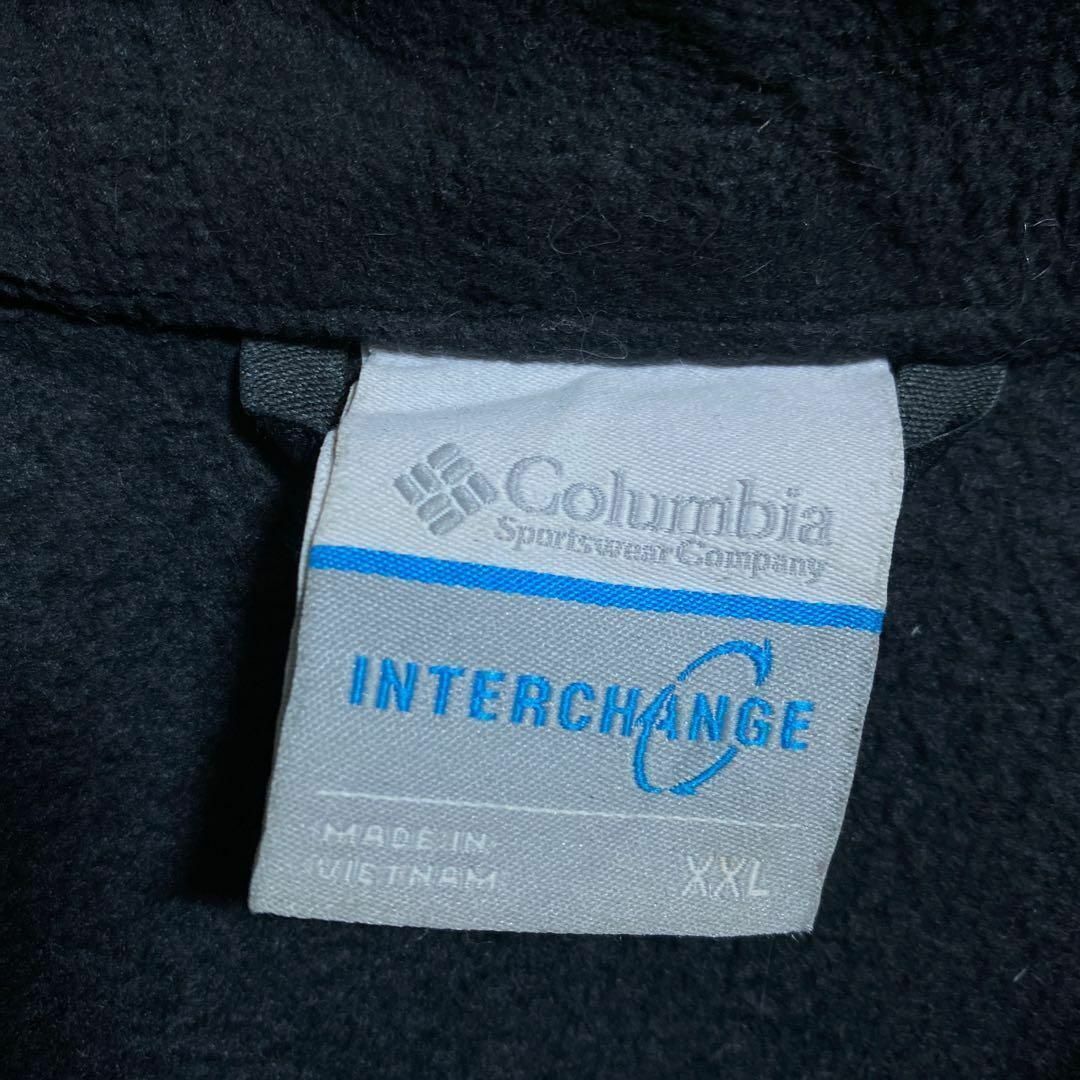 Columbia(コロンビア)のColumbia メンズ フルジップ フリース 黒 ロゴ 古着 長袖 アウター メンズのジャケット/アウター(ブルゾン)の商品写真