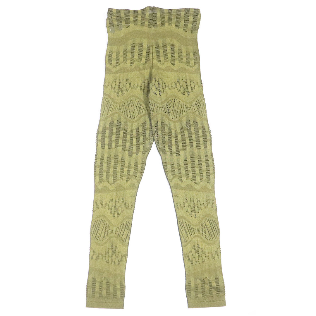 未使用品□PLEATS PLEASE プリーツプリーズ イッセイミヤケ PP01LF932 A-poc inside  織柄 レギンス スパッツ ストレッチパンツ イエロー 3 日本製 正規品 レディース 伸縮性◎